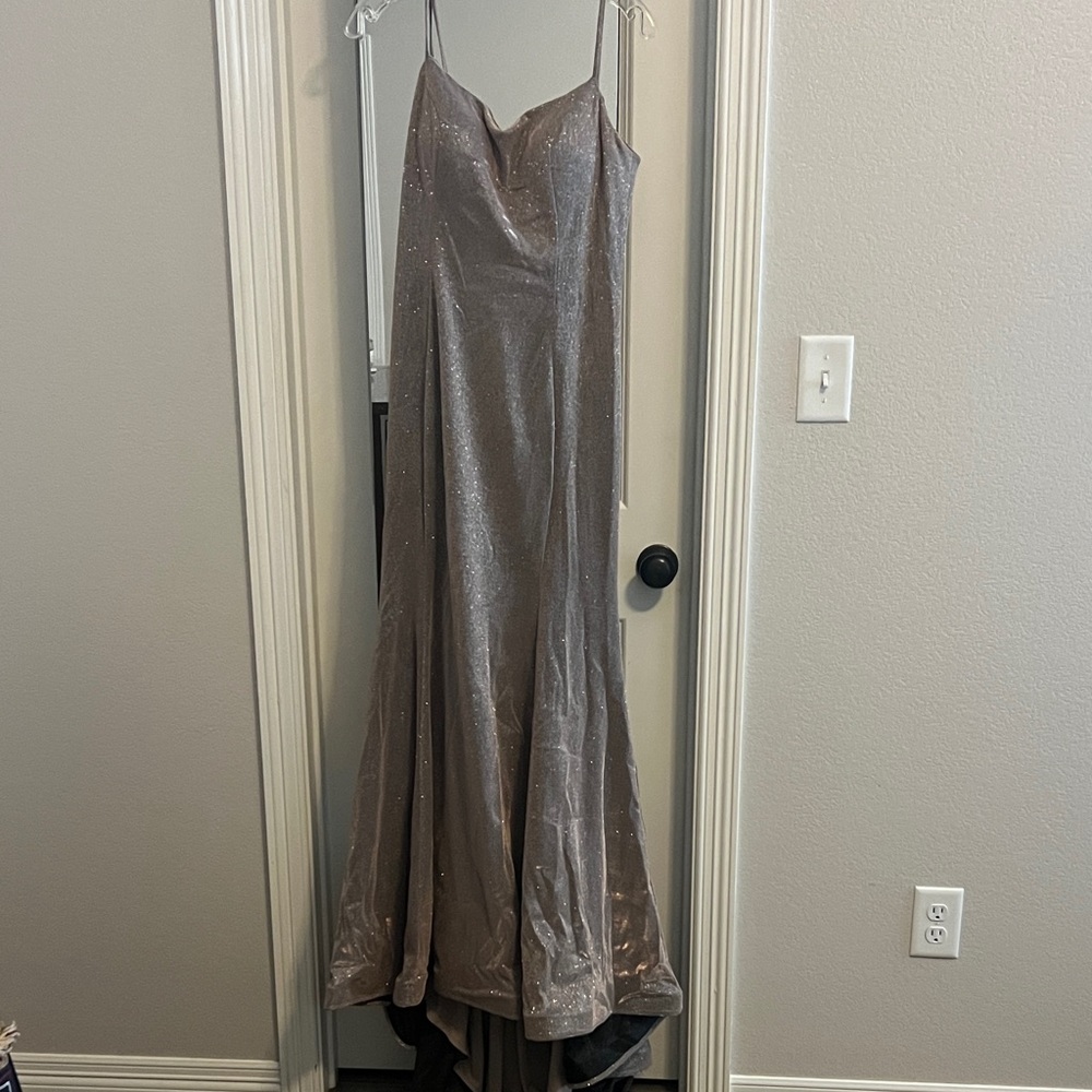 Elegant Shimmery Rose Gold Evening Gown
